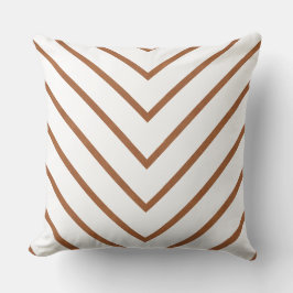 Saddle Tan und White Thick Zig Zag Lines Kissen