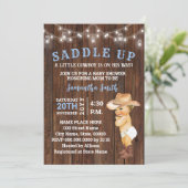 Saddle Up a Little Cowboy ist seine Way Baby Dusch Einladung (Stehend Vorderseite)