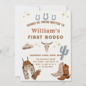 Saddle Up Cowboy Wild West Rodeo Geburtstag Einladung (Vorderseite)