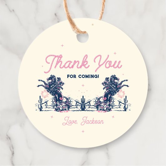 Saddle up First Rodeo Cowboy Birthday Geschenkanhänger