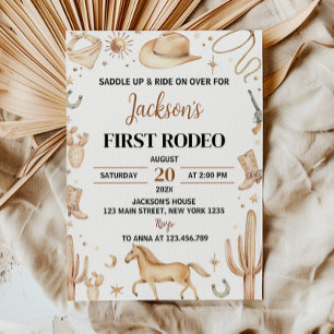 Saddle up First Rodeo Geburtstagseinladung Einladung