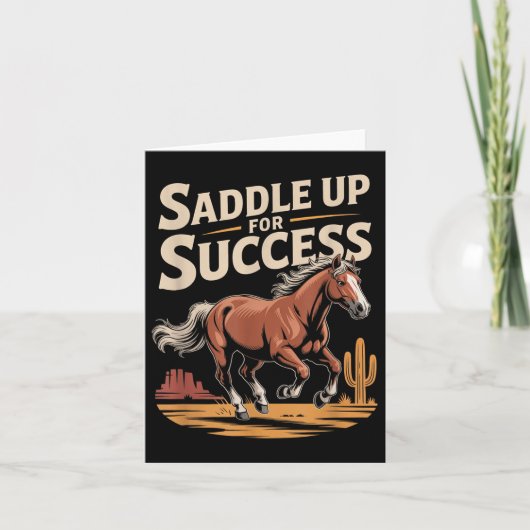 Saddle Up For Success Western Motivation  Karte (Vorderseite)