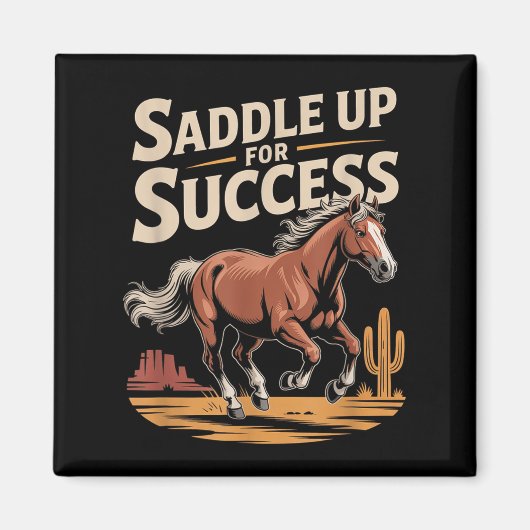 Saddle Up For Success Western Motivation  Magnet (Vorne)