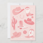 Saddle Up Girly Cowboy Einladung zum ersten Geburt (Rückseite)