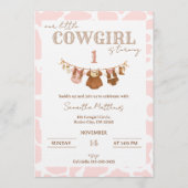 Saddle Up Pink Cowgirl Western Birthday Einladung (Vorderseite)