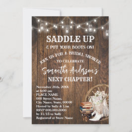 Saddle Up Put Your Boots & Books Bridal Shower Einladung