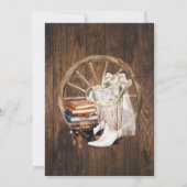 Saddle Up Put Your Boots & Books Bridal Shower Einladung (Rückseite)