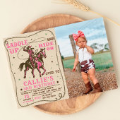 Saddle Up Rodeo Western Cowgirl Birthday Foto Einladung