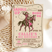 Saddle Up Rodeo Western Cowgirl Birthday Party Einladung