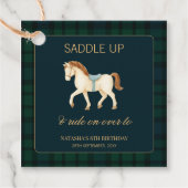 Saddle Up Vintage Preppy Horse Birthday  Geschenkanhänger (Vorderseite)