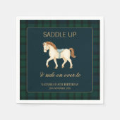 Saddle Up Vintage Preppy Horse Birthday Serviette (Vorderseite)