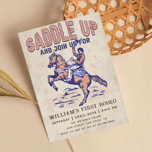 Saddle Up Western Cowboy Rodeo Geburtstagsparty Einladung