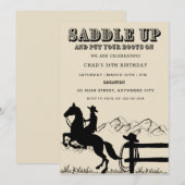 Saddle Up Western Geburtstagsparty Einladung (Vorne/Hinten)