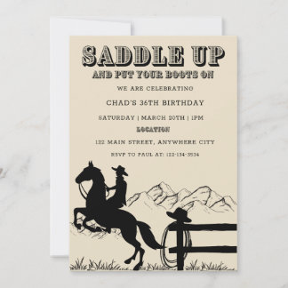 Saddle Up Western Geburtstagsparty Einladung
