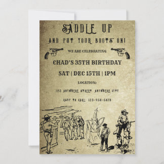 Saddle Up Western Geburtstagsparty Einladung