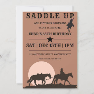 Saddle Up Western Geburtstagsparty Einladung