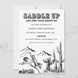 Saddle Up Western Geburtstagsparty Einladung