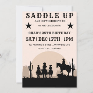 Saddle Up Western Geburtstagsparty Einladung