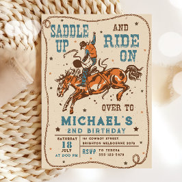 Saddle Up Western Rodeo Cowboy Geburtstag Einladung