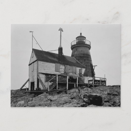 Saddleback Ledge Leuchtturm Postkarte (Vorderseite)