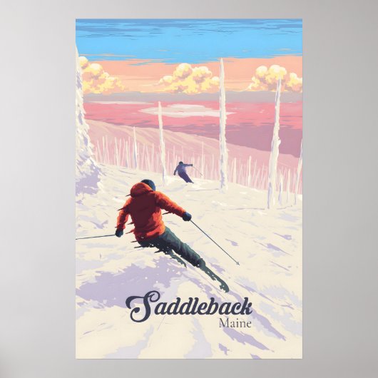 Saddleback Maine Ski Resort Reiseplakat Poster (Vorne)