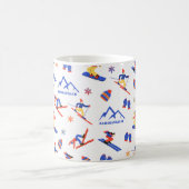 Saddleback Mountain Maine Ski Snowboard Muster Kaffeetasse (Mittel)