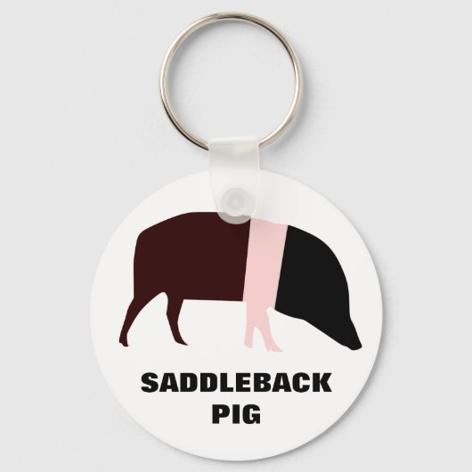 Saddleback Pig Anpassbarer Schlüsselanhänger (Vorderseite)