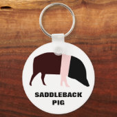 Saddleback Pig Anpassbarer Schlüsselanhänger (Vorderseite)