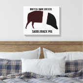 Saddleback Pig Canvas Print Leinwanddruck (Insitu (Schlafzimmer))