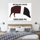 Saddleback Pig Canvas Print Leinwanddruck (Insitu (Schlafzimmer))