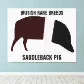 Saddleback Pig Canvas Print Leinwanddruck (Insitu (Holzboden))