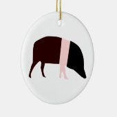 Saddleback Pig Custom Geburtstag Keramik Ornament (Rechts)