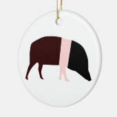Saddleback Pig Custom Geburtstag Keramik Ornament (Links)