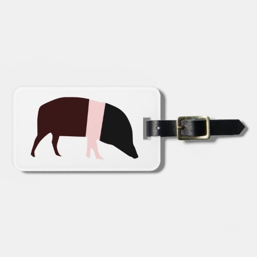Saddleback Pig Custom Lugtag Gepäckanhänger (Vorderseite horizontal)
