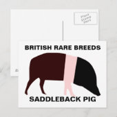 Saddleback Pig individuell anpassbare Postkarte (Vorne/Hinten)