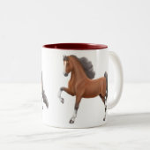 Saddlebred gehende PferdeTasse Zweifarbige Tasse (VorderseiteRechts)