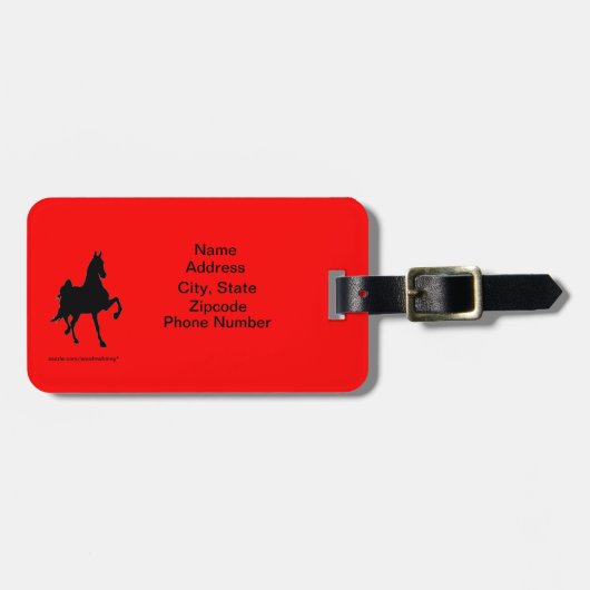 Saddlebred Horse Silhouette Gepäckanhänger (Vorderseite horizontal)