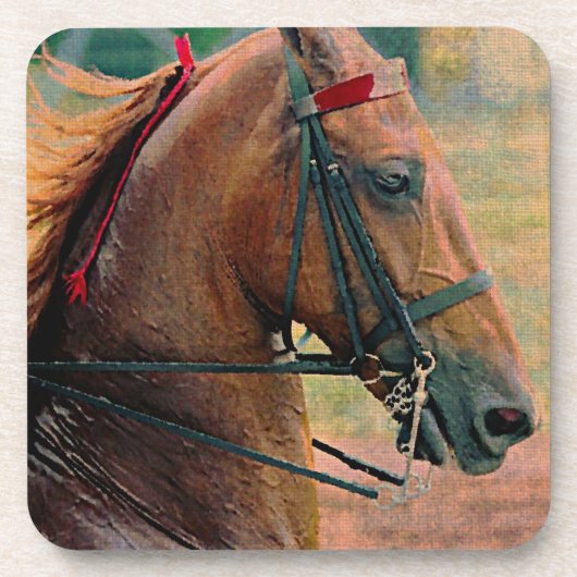 Saddlebred-Imitate-Malerei Getränkeuntersetzer (Vorderseite)