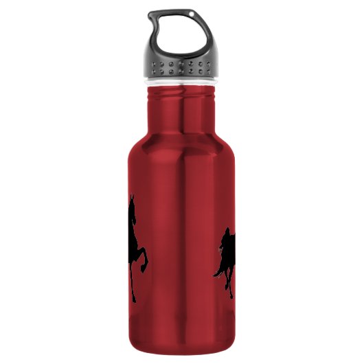 Saddlebred PferdeSilhouette Trinkflasche (Rückseite)