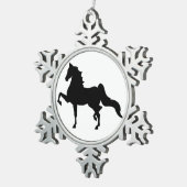 Saddlebred Verzierung Schneeflocken Zinn-Ornament (Rechts)
