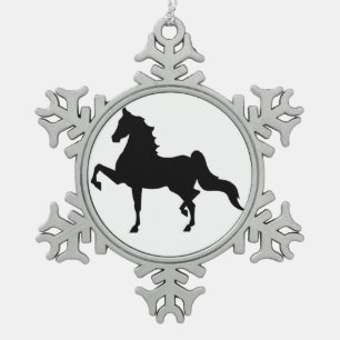Saddlebred Verzierung Schneeflocken Zinn-Ornament