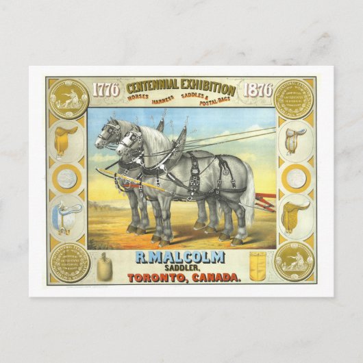 Saddler Centennial Exposition Werbung Postkarte (Vorderseite)