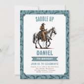Saddup Cowboy Birthday Einladung (Vorderseite)