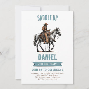 Saddup Cowboy Birthday Einladung