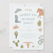 Saddup Cowboy Boy Geburtstagsparty Einladung (Vorderseite)