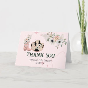 Saddup Modernes Western Cowgirl Custom Foto Dankeskarte