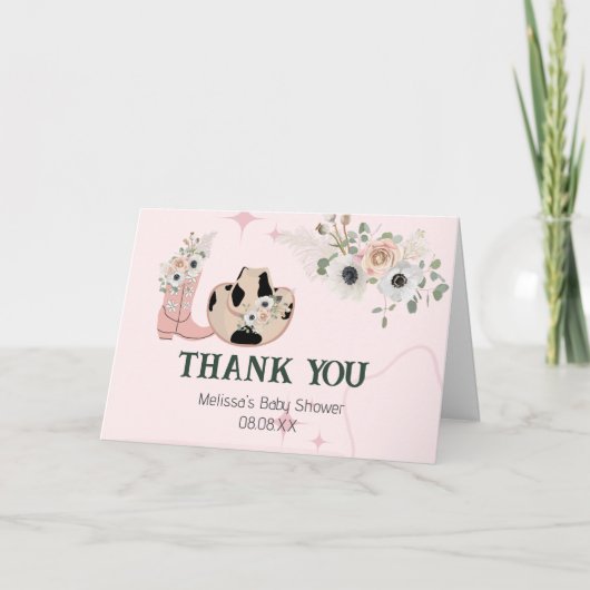 Saddup Modernes Western Cowgirl Custom Foto Dankeskarte (Vorderseite)