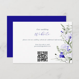 Sade Royal Blue Ivory Wedding Website QR Code Begleitkarte