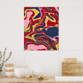 Sadie 1 Crazy Colorful Abstract Print Poster (Küche)