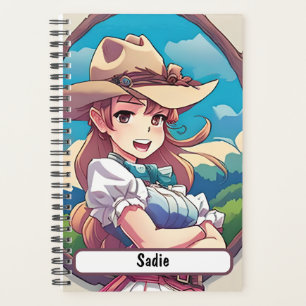 Sadie das Cowgirl mit individualisierbarem Nametag Planer